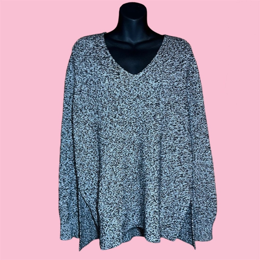 ATHLETA Grey Knit V Neck Oversized Pullover Sweater XS